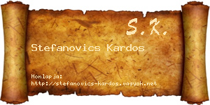 Stefanovics Kardos névjegykártya